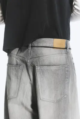 Jean baggy ample taille mi-haute unisexe Astro - Complex Grey – Gris moyen — photo 4