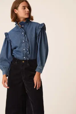 Chemise Lazou Middle Blue — photo 1