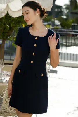 Dina Cotton Tweed Dress — photo 2