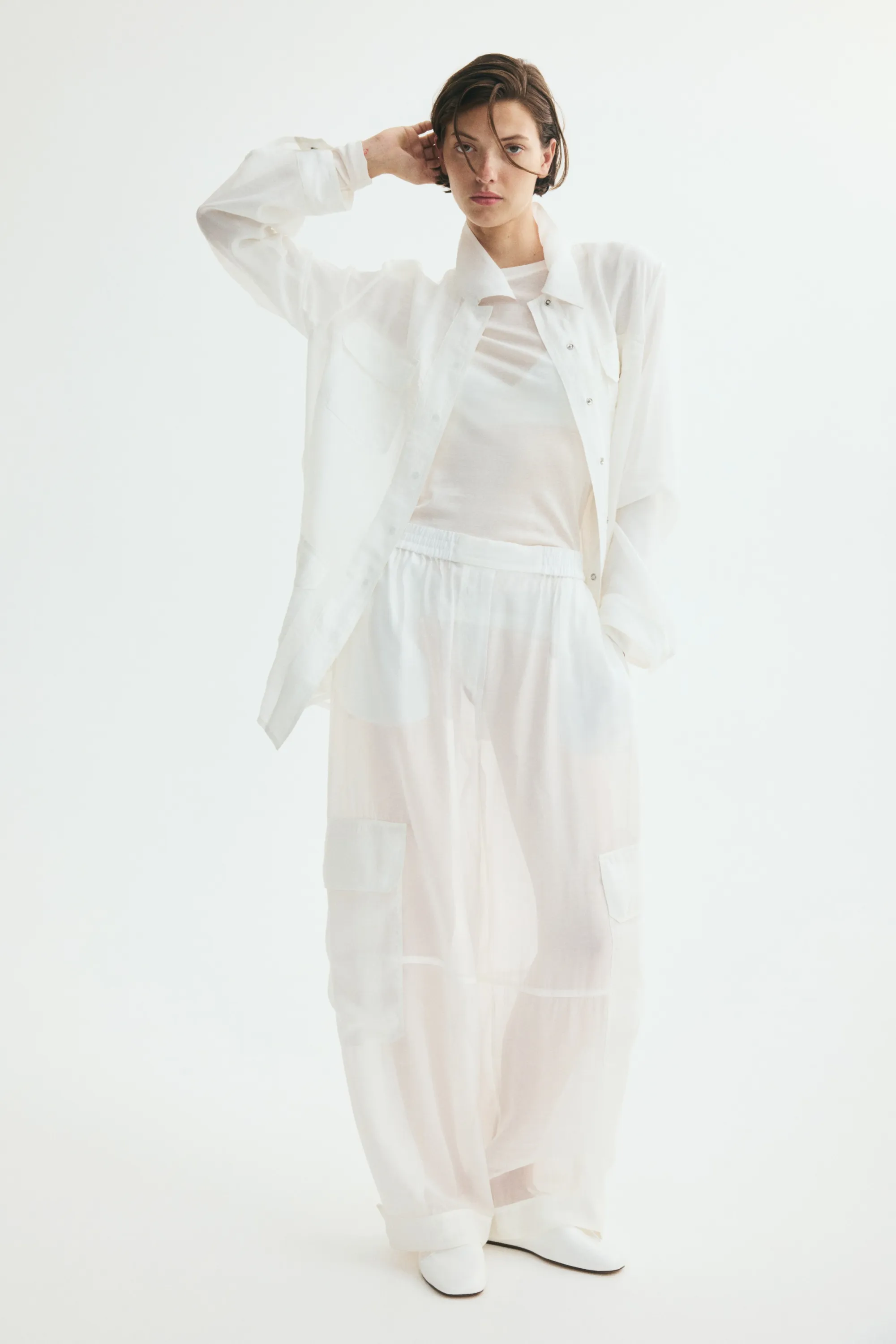 Top en jersey de coton pima - Blanc