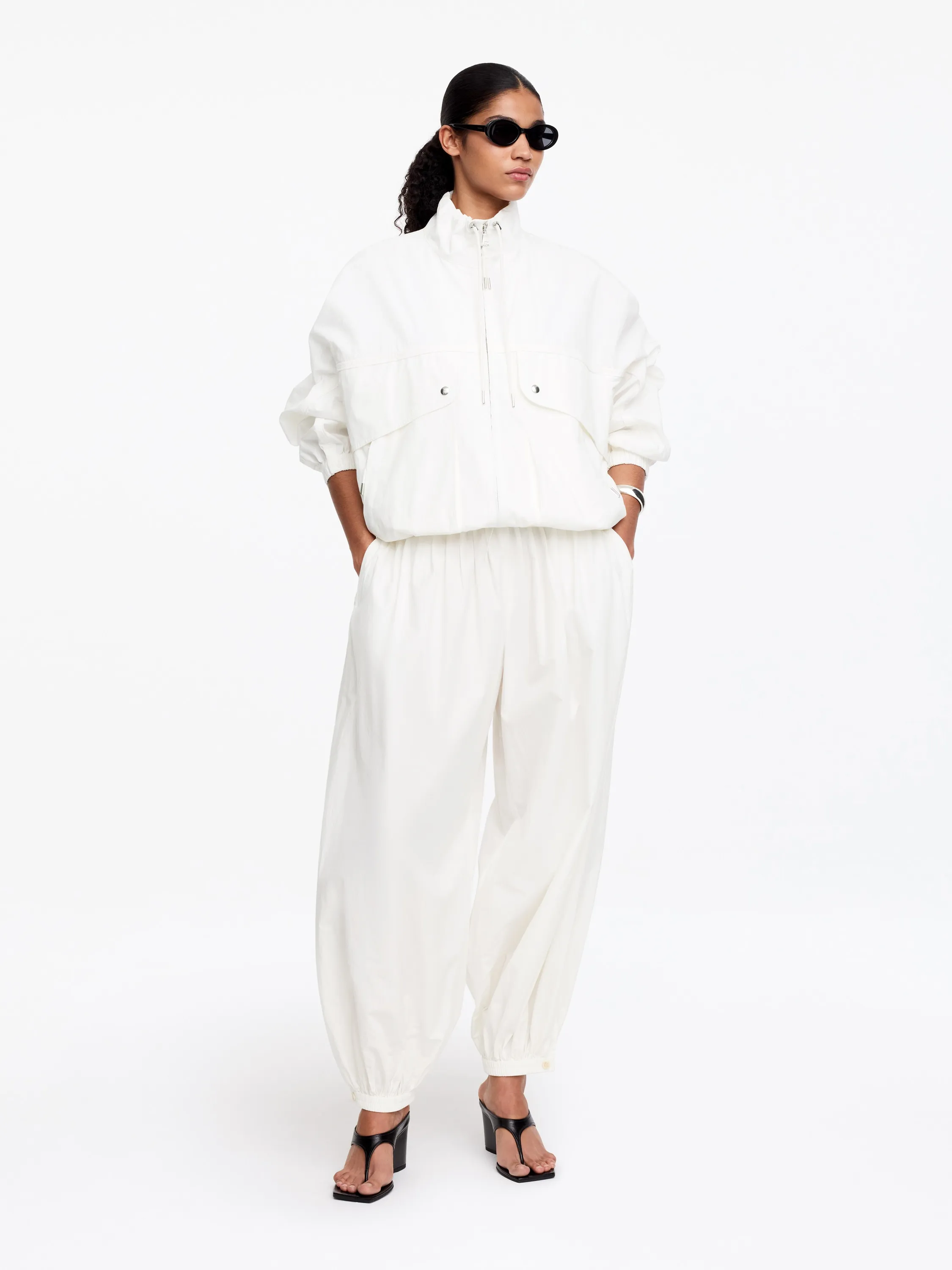 Pantalon bouffant en coton - Blanc