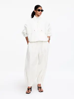 Pantalon bouffant en coton - Blanc — photo 1