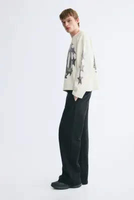T-shirt Relaxed Fit à manches longues - Crème/K.O — photo 4