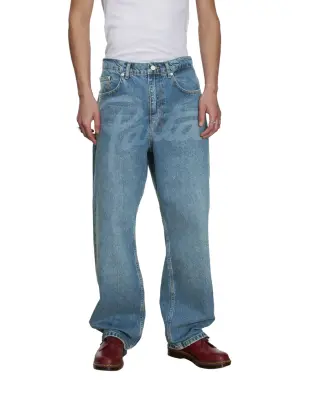 Laserprint Whiskers Denim Pants Light Blue Denim — photo 4