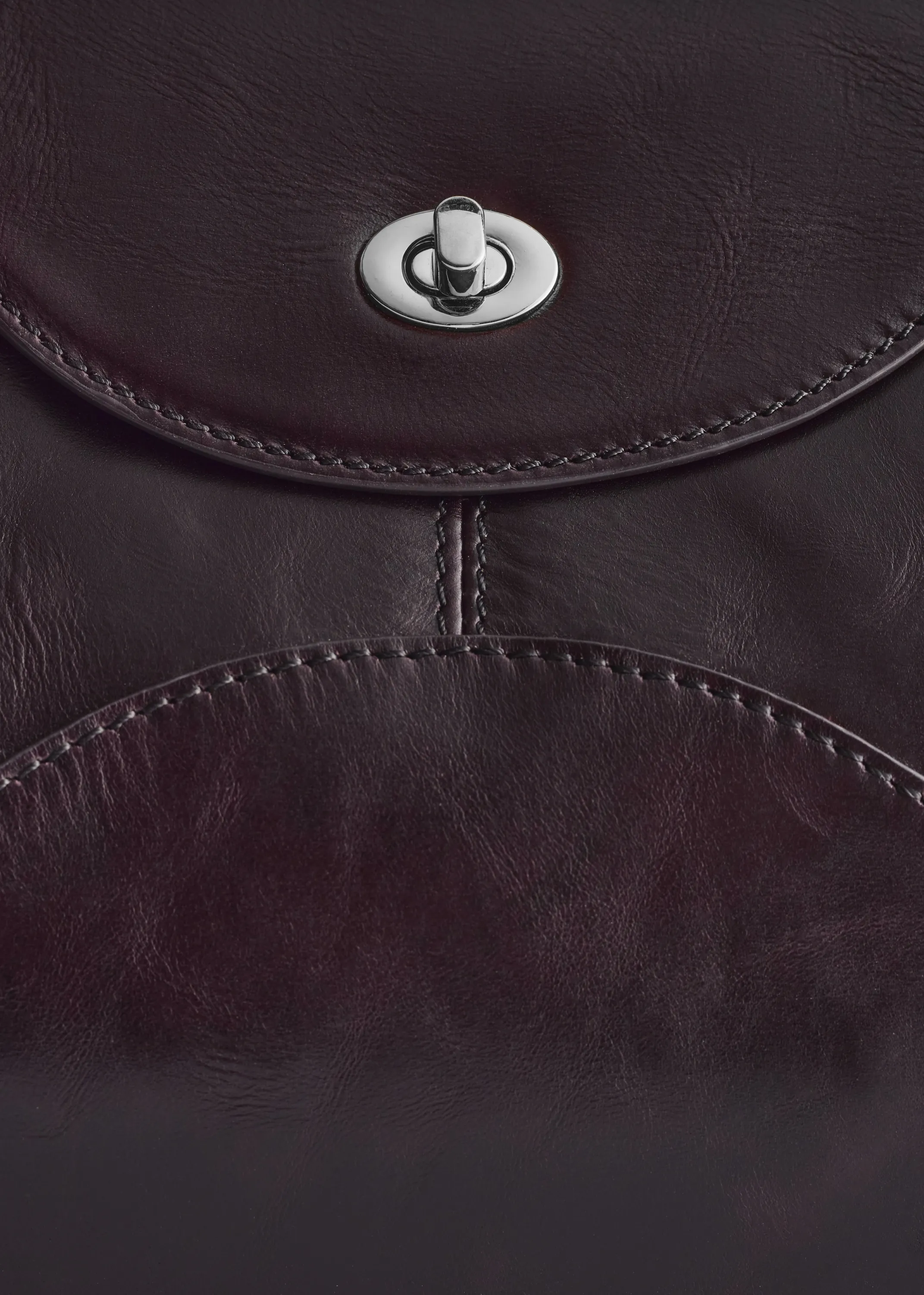 Sac porté épaule incurvé - Marron foncé