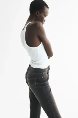 Skinny High Waist Jeans - Gris denim foncé — photo 2