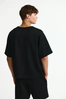 T-shirt de sport gaufré Loose Fit DryMove™ - Noir — photo 2
