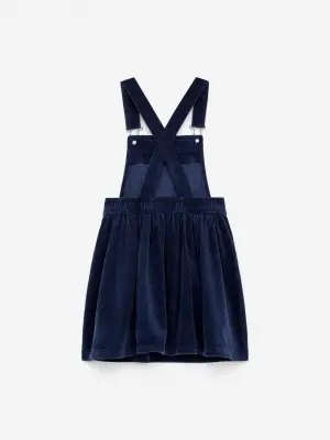 Robe salopette en velours côtelé - Bleu foncé — photo 1