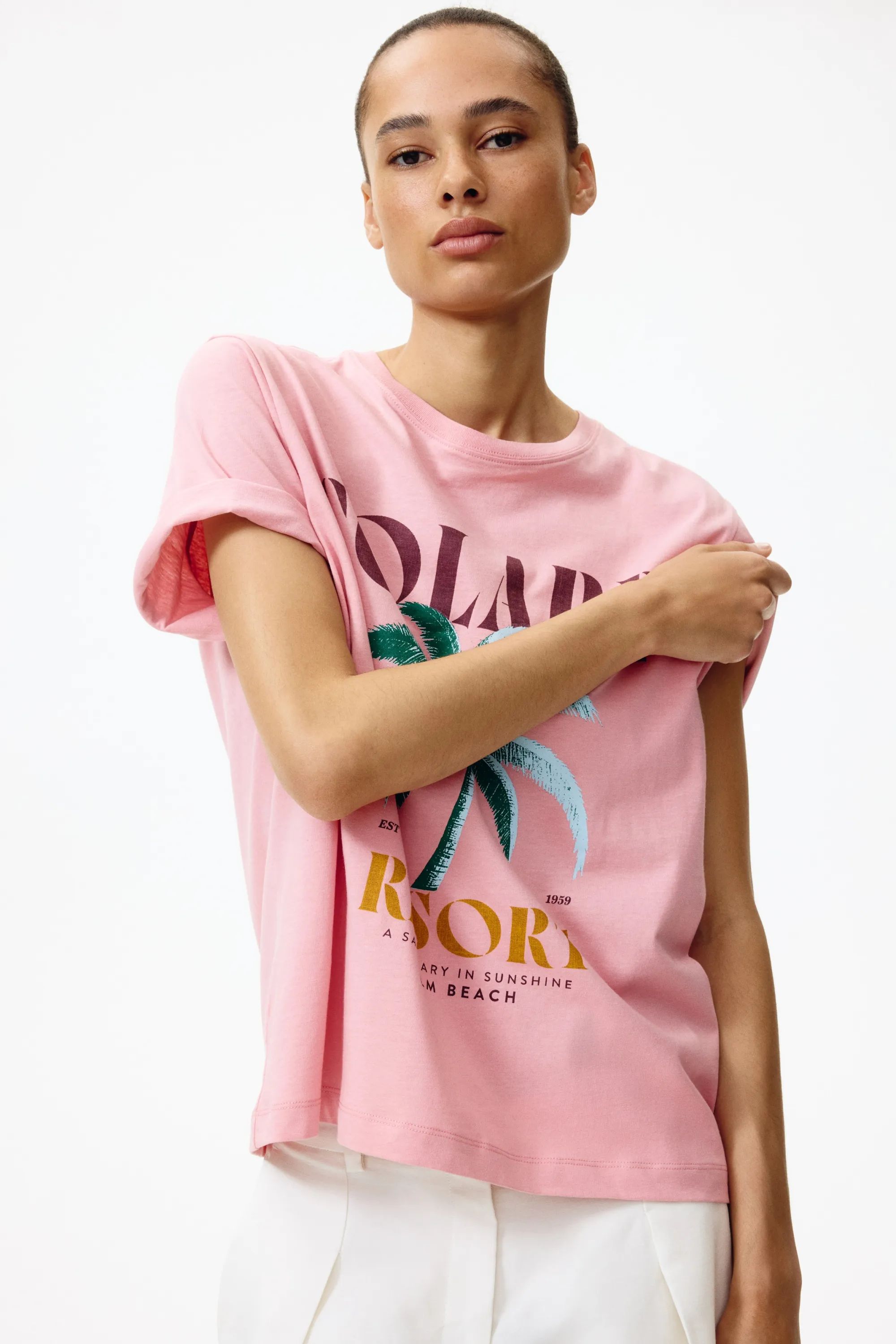 T-shirt imprimé - Rose ancien/Solare