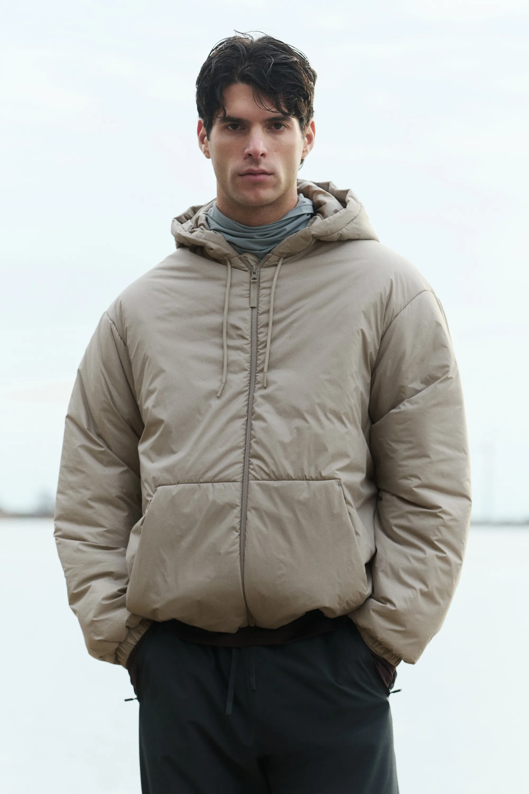 Veste matelassée coupe-vent et déperlante - Beige clair