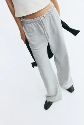Pantalon jogger à jambes droites - Gris clair chiné — photo 2