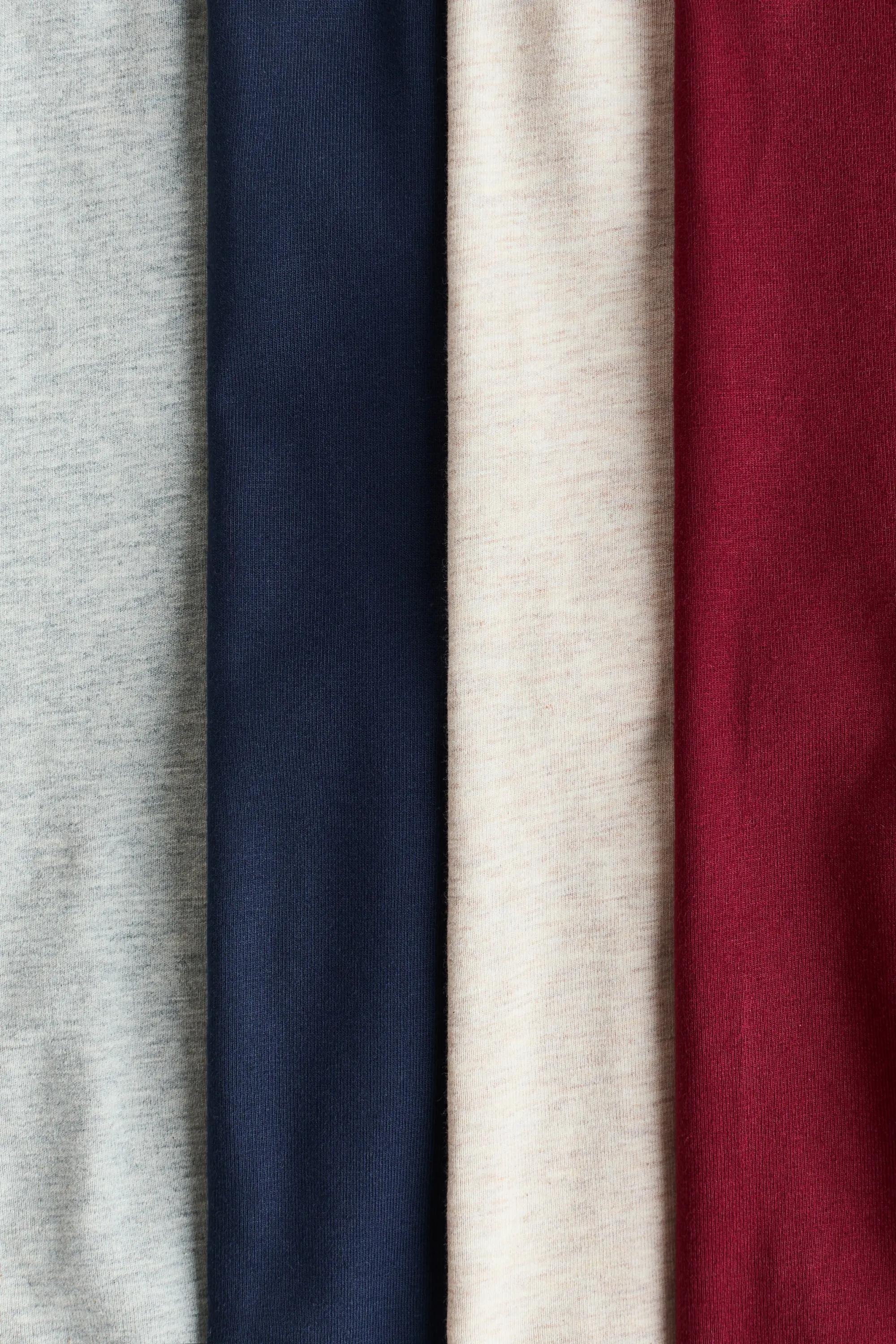 Lot de 4 leggings en jersey de coton - Rouge foncé/bleu marine/gris
