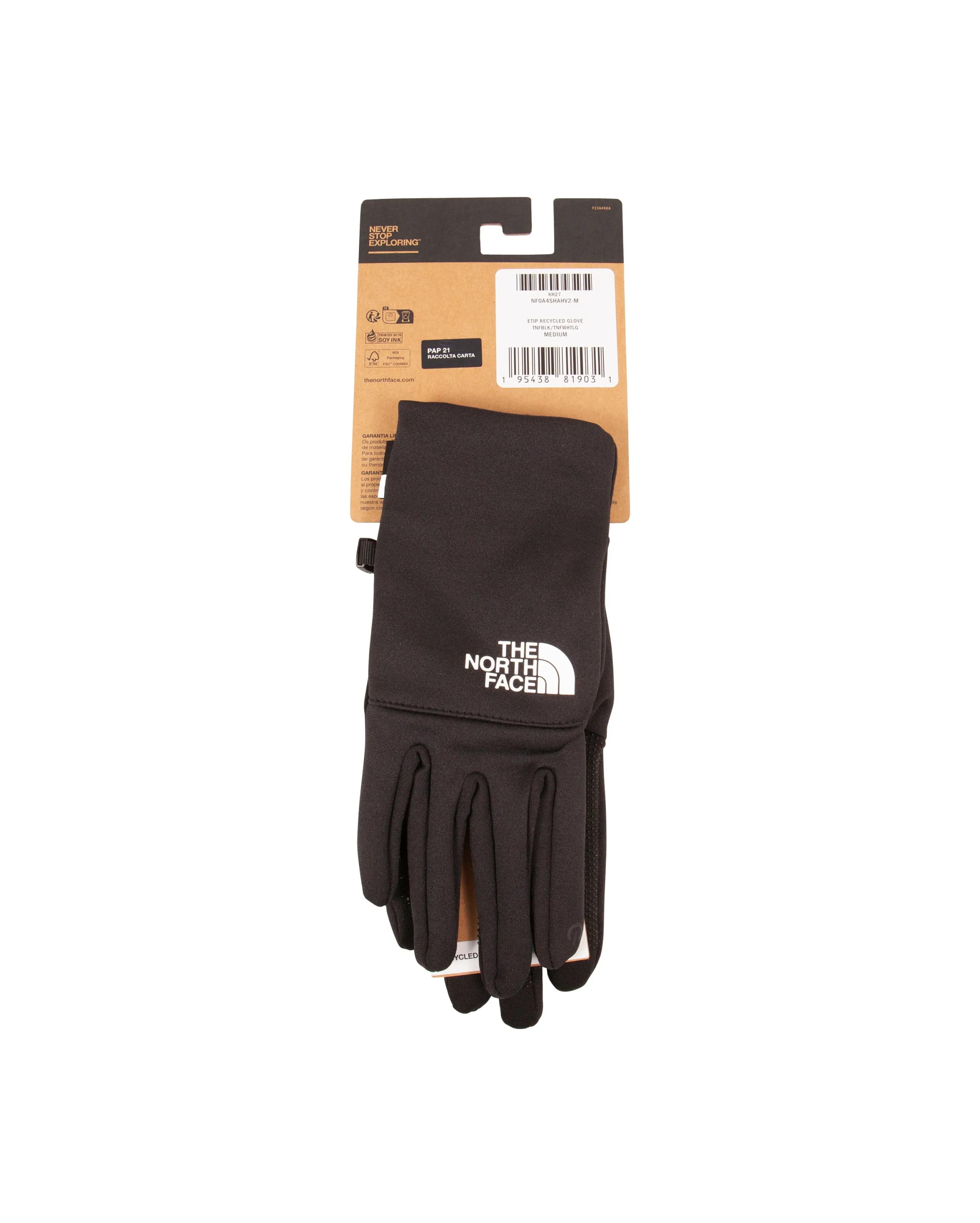 Etip Recycled Glove Black White