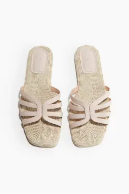 Sandales façon espadrilles - Beige clair — photo 1