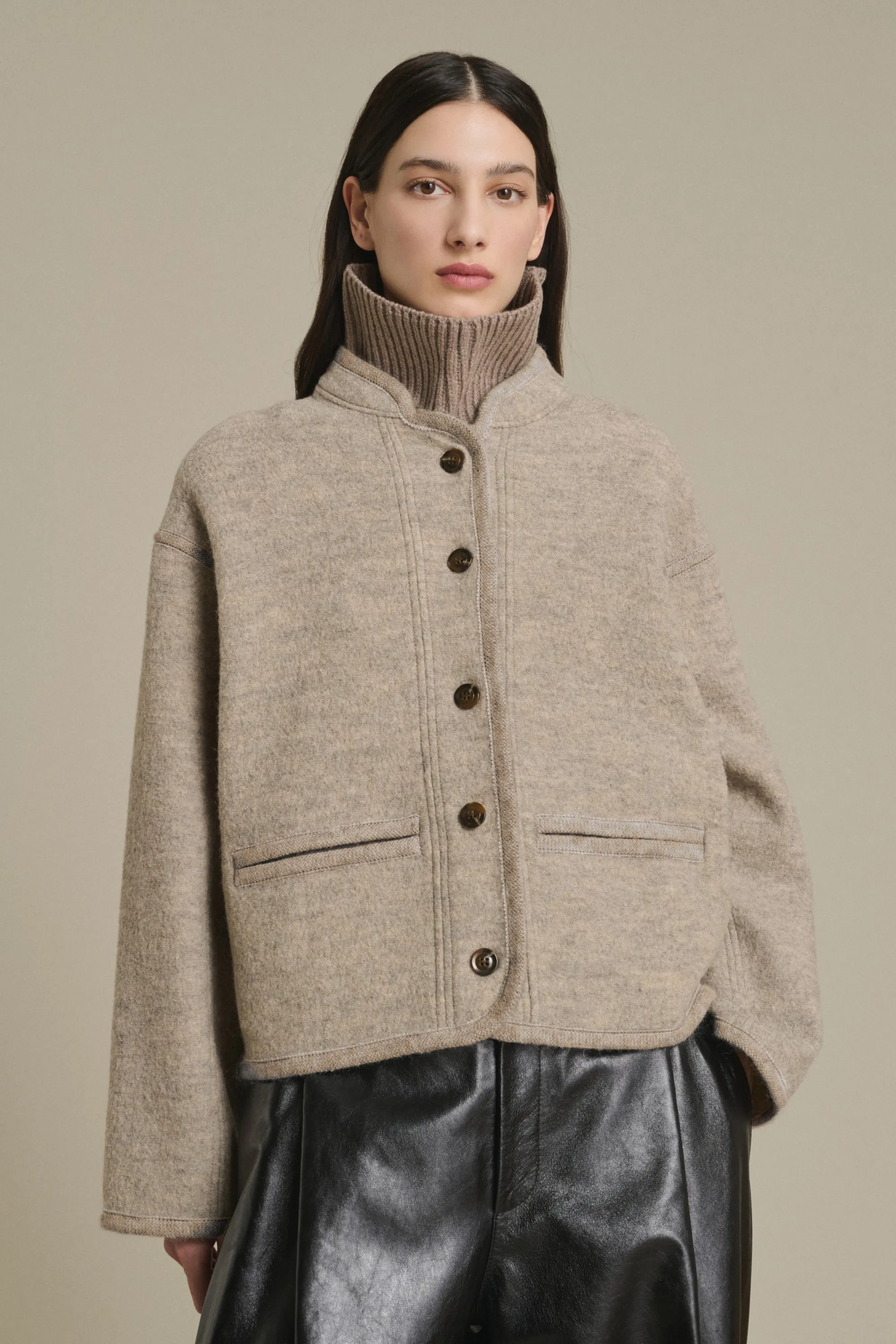 VESTE OLYMPE BEIGE/GRIS