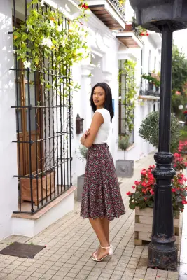 Mara Wrap Skirt - Black floral — photo 5