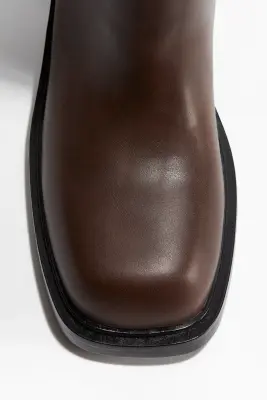 Bottes à talon bloc - Marron foncé — photo 2
