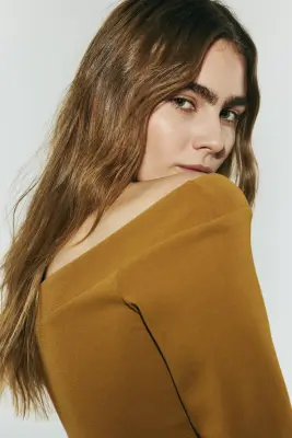 Top épaules nues - Marron clair — photo 1