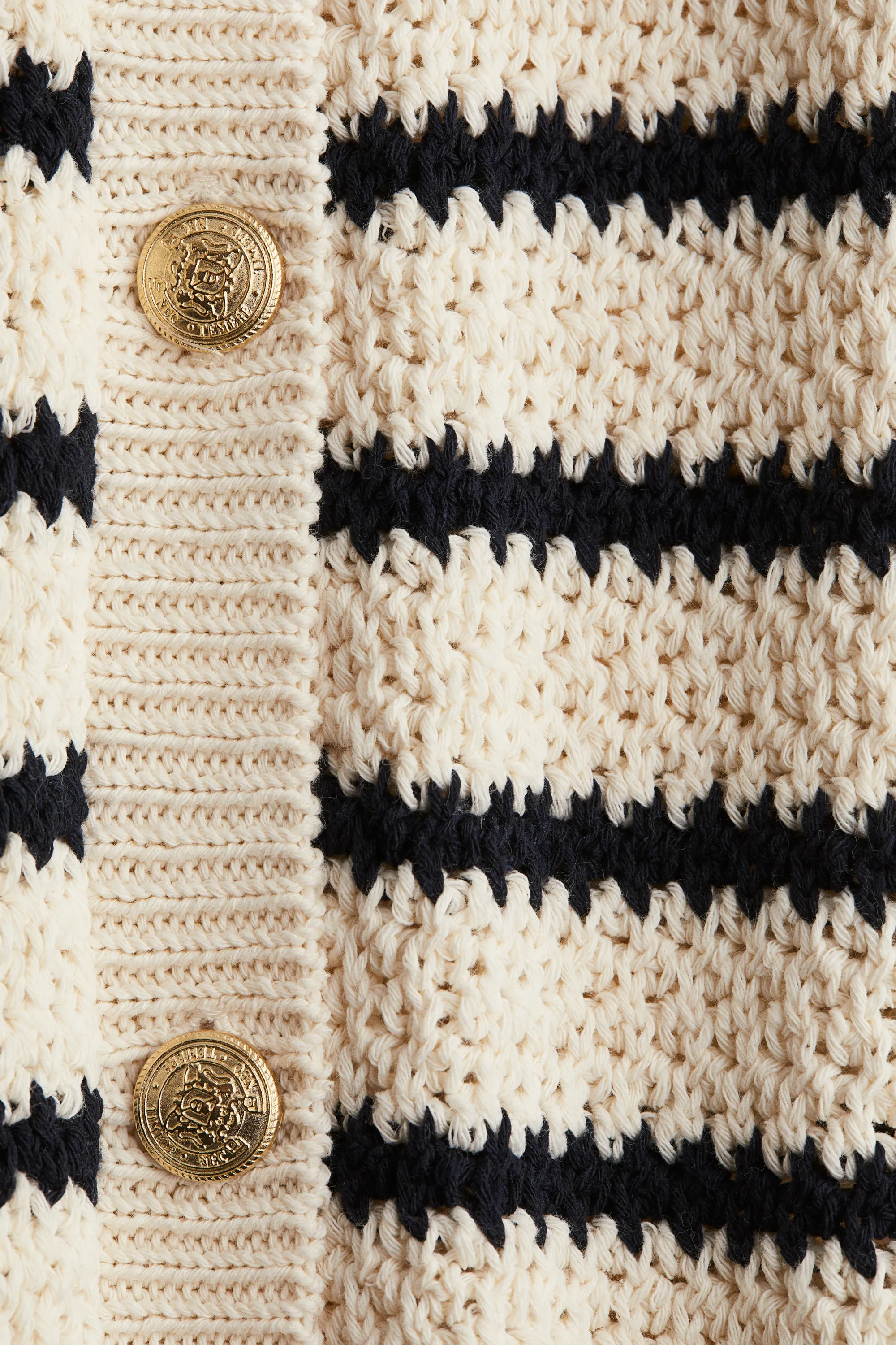 Pull sans manches à boutons - Crème/rayé