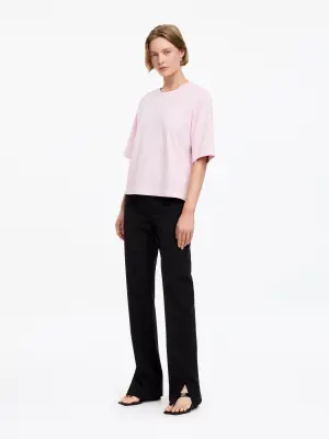 T-shirt signature carré - Rose — photo 3