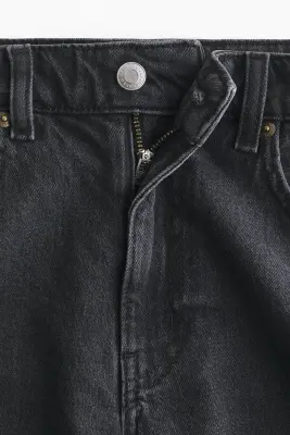 Short taille haute en denim - Gris foncé — photo 4