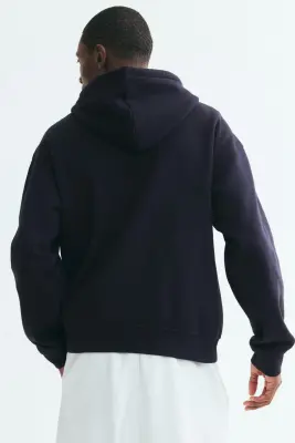 Veste à capuche zippée Loose Fit - Bleu foncé — photo 3