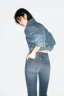 Skinny High Waist Jeans - Bleu denim — photo 7