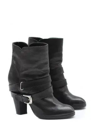 Bottines Biker ankle boots en cuir noir NEUVES Px boutique 600€ Taille 36 — photo 5