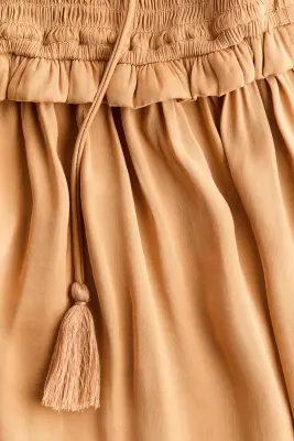 Jupe maxi à glands - Beige foncé — photo 4