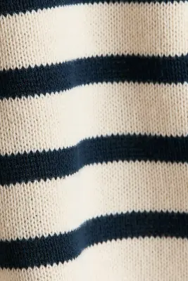Gilet en maille de coton - Blanc/rayures bleues — photo 3