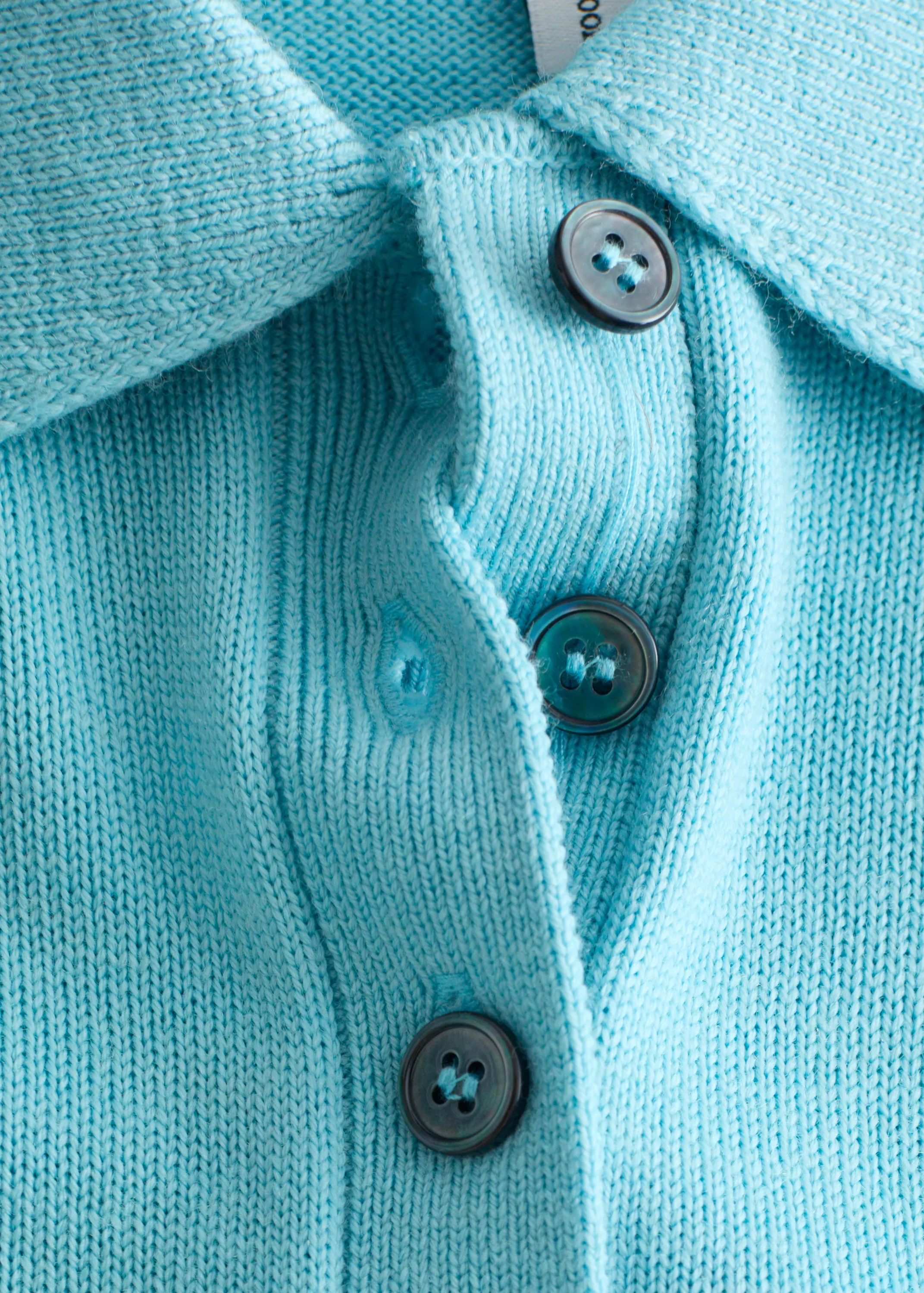 T-shirt polo en laine - Bleu clair