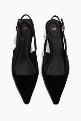 Heeled slingbacks - Noir — photo 2
