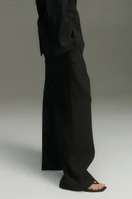 Pantalon chic à jambes larges - Marron foncé — photo 3