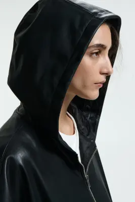 Veste en tissu enduit - Noir — photo 2
