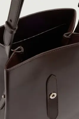 SAC BELLO MINI MARRON CHAUD FERMOIR ARGENTÉ — photo 5