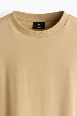 T-shirt Oversized Fit en coton - Beige — photo 4