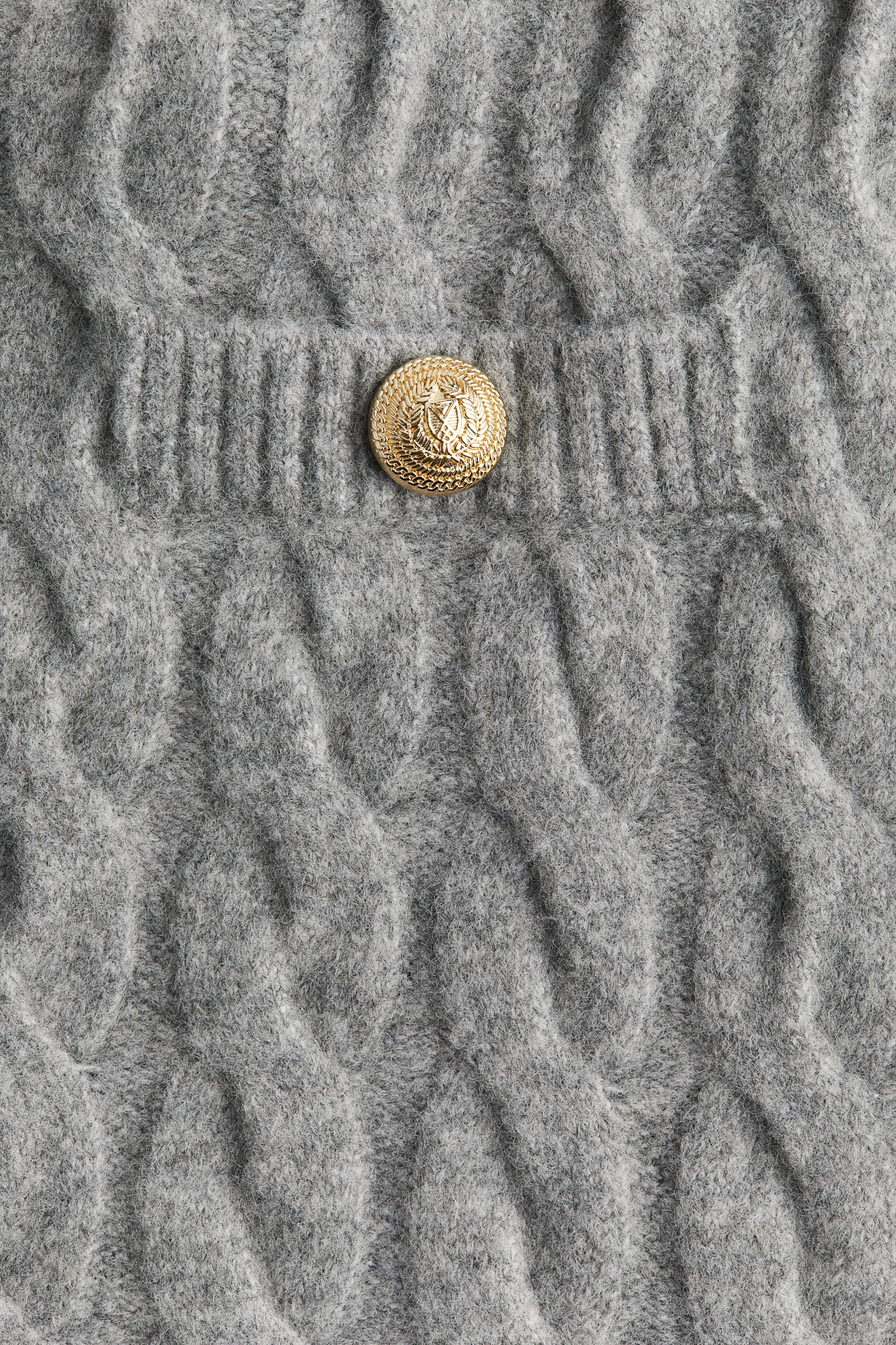 Minijupe en maille torsadée - Gris chiné