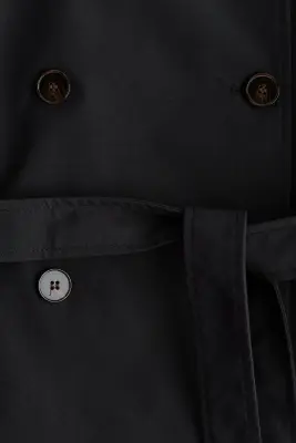 Trench-coat à fermeture croisée - Noir — photo 4