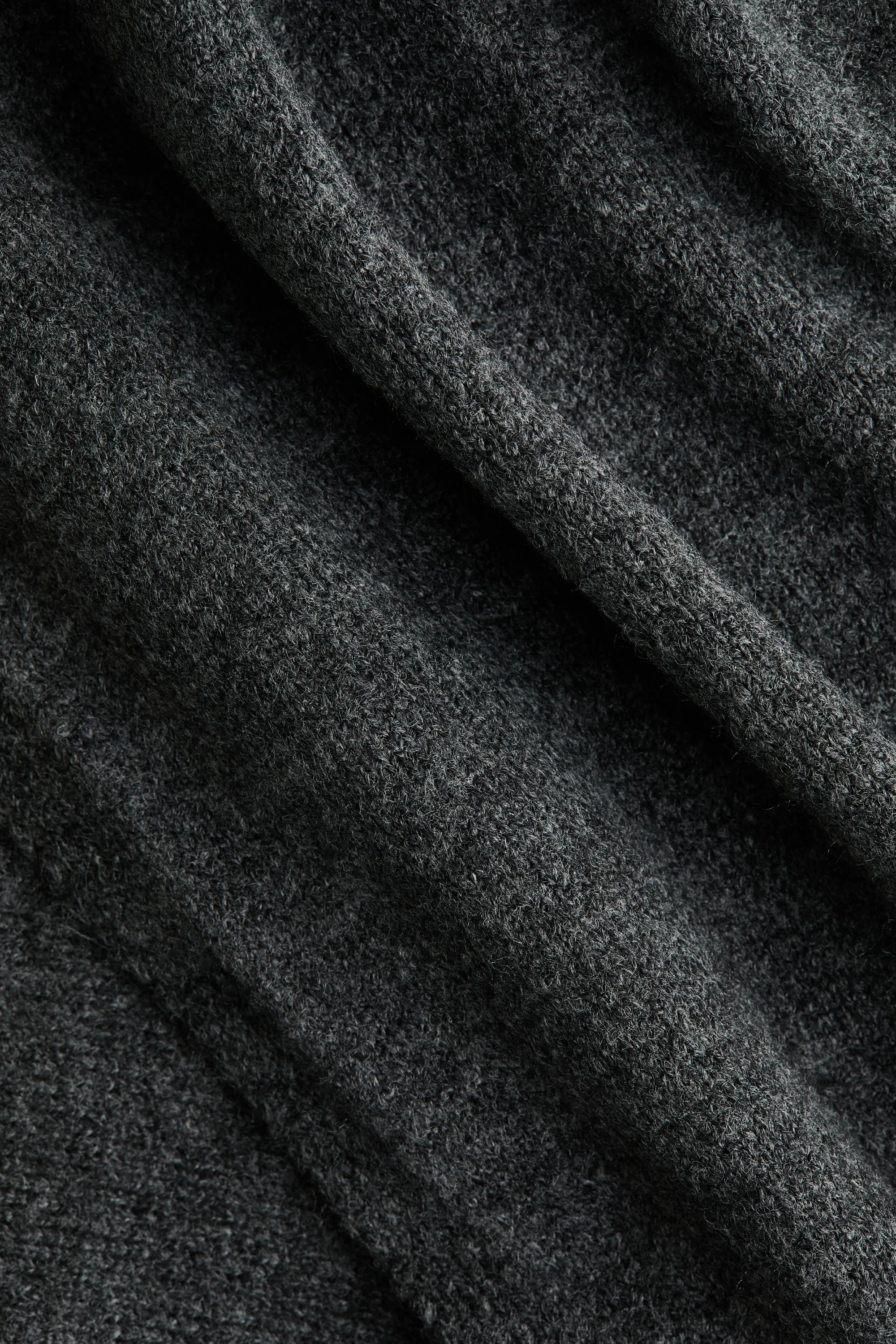Pull oversize avec détail façon écharpe - Gris foncé chiné