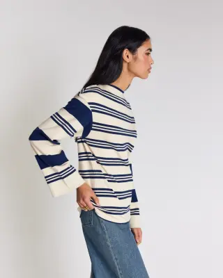 Tee-shirt Lubin rayures bleu marine — photo 3