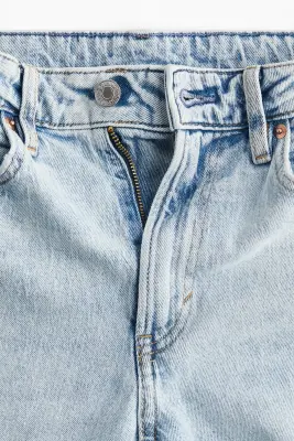 Slim Straight High Ankle Jeans - Bleu denim clair — photo 1