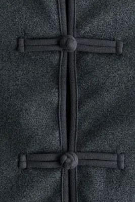 Veste brossée à boutons noués - Gris foncé — photo 5