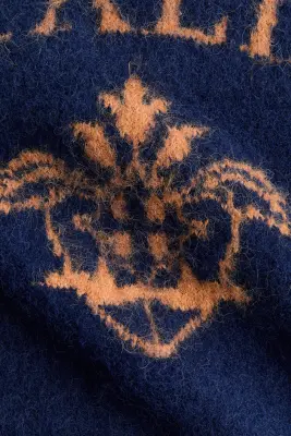 Pull avec motif jacquard - Bleu foncé/Italia — photo 4