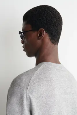T-SHIRT EN MAILLE DE LIN - GRIS CHINÉ — photo 3