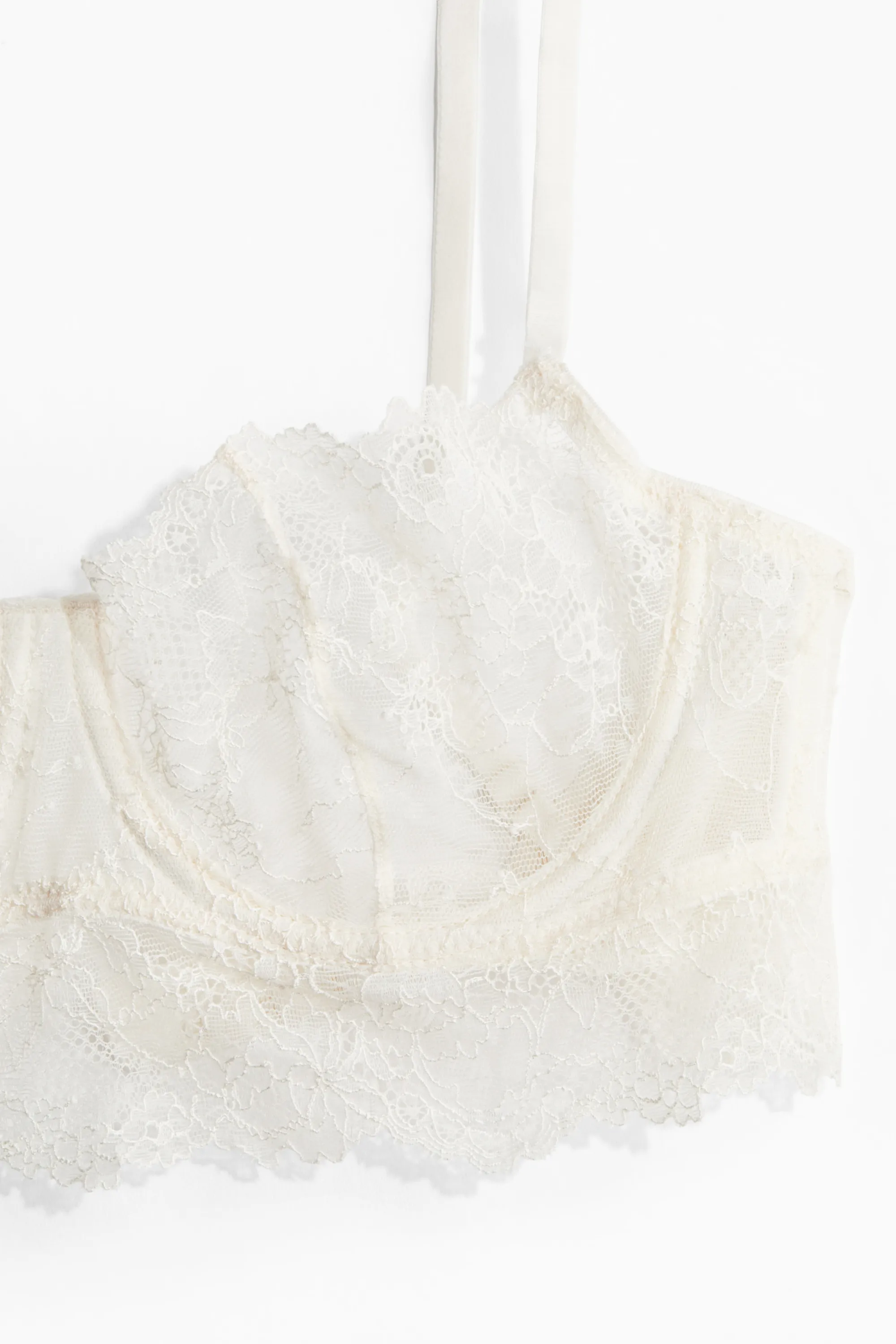 Soutien-gorge balconnet en dentelle - Crème