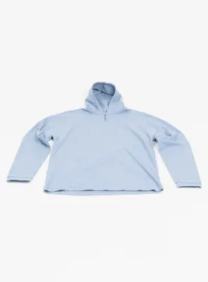 Hooded T-Shirt in Baby Blue Cotton & Elastane — photo 3