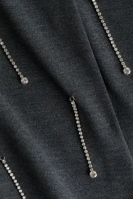 Robe ornée de strass - Gris foncé chiné — photo 4