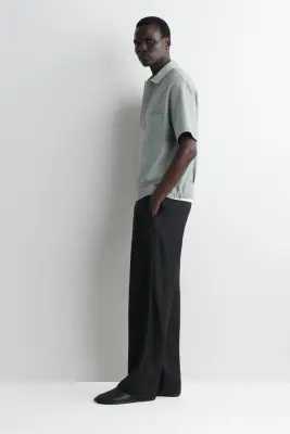 CHEMISE POPOVER EN COTON PIQUÉ - GRIS — photo 1