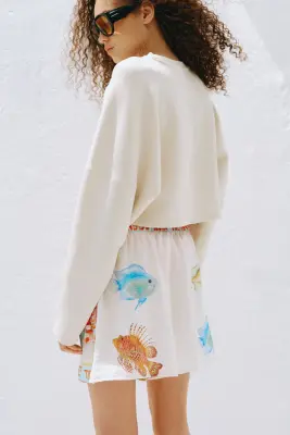 Short à motif - Blanc/poissons — photo 3