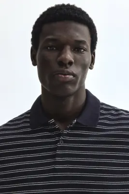 Polo Regular Fit - Bleu marine/rayé — photo 1